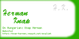 herman knap business card